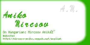 aniko mircsov business card